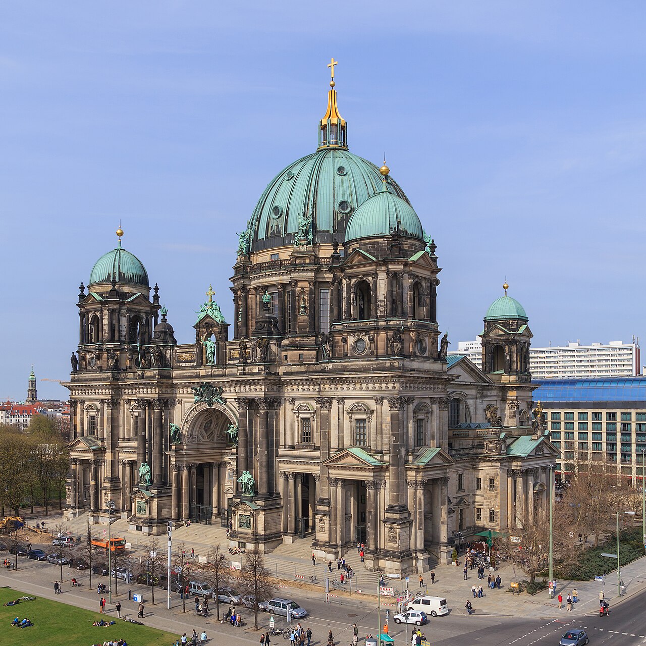 View of Berlin from Humboldt Box (Schlossplatz). Berlin Cathedral.