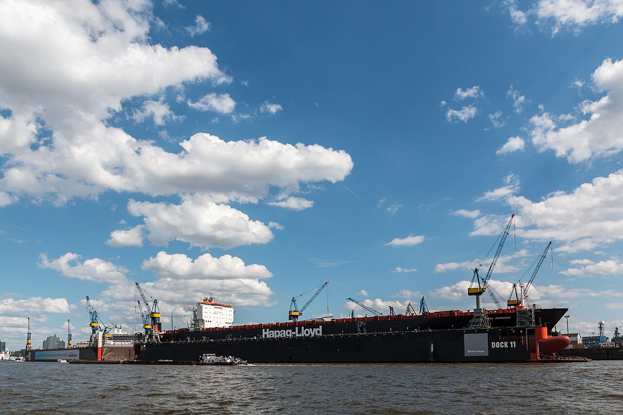 Dry dock in the port , Hamburg , Germany