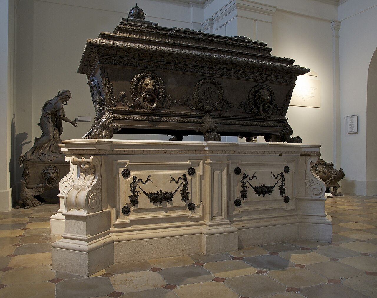 The sarcophagus of emperor Ferdinand I of Austria , Kapuziner Gruft, Vienna, Austria.