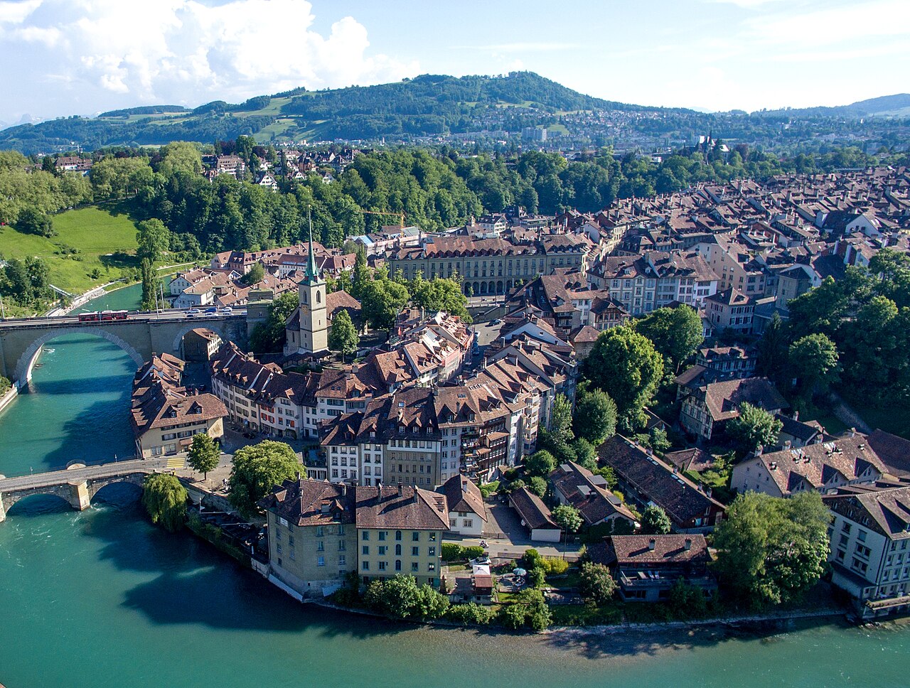Central Bern , Switzerland, viewed from the north.
